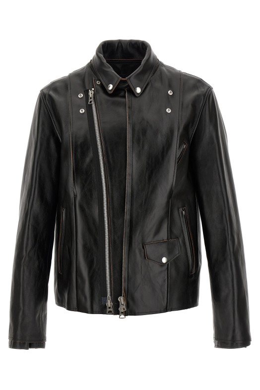 Leather biker jacket Black
