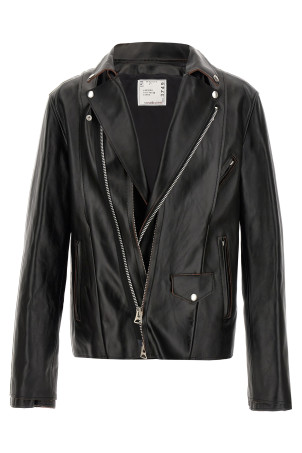 Leather biker jacket Black