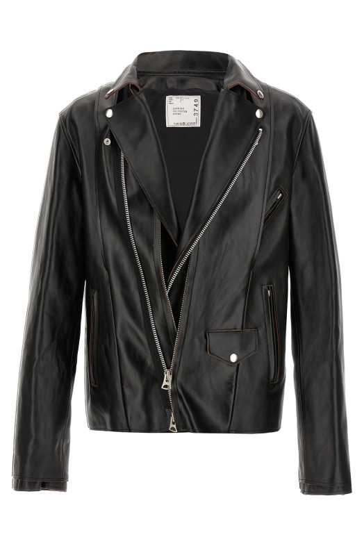 Leather biker jacket Black