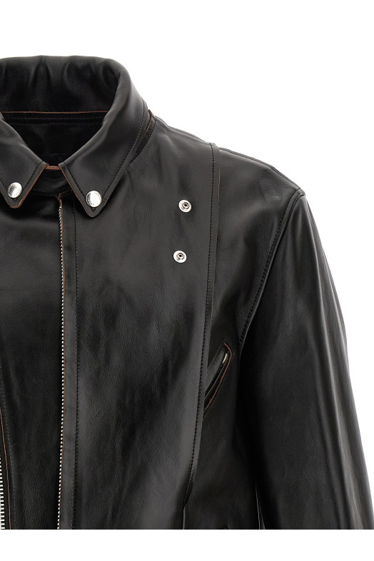 Leather biker jacket Black