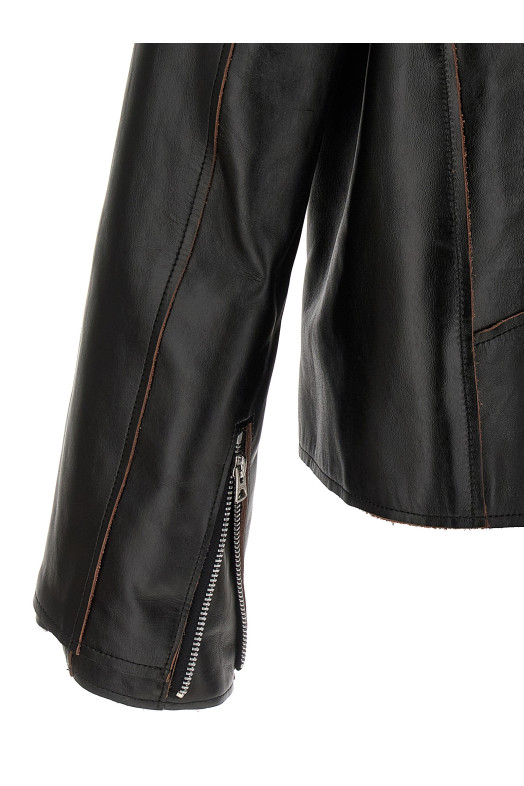 Leather biker jacket Black