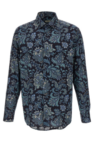 Floral Paisley Cotton shirt Blue Floral Paisley Cotton shirt Blue