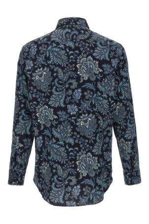 Floral Paisley Cotton shirt Blue Floral Paisley Cotton shirt Blue