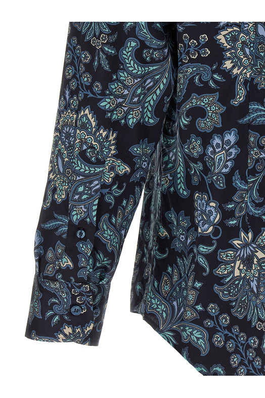 Бавовняна сорочка з квітковим візерунком «Пейслі» Синя ETRO MRIB000199SA5L8X0883