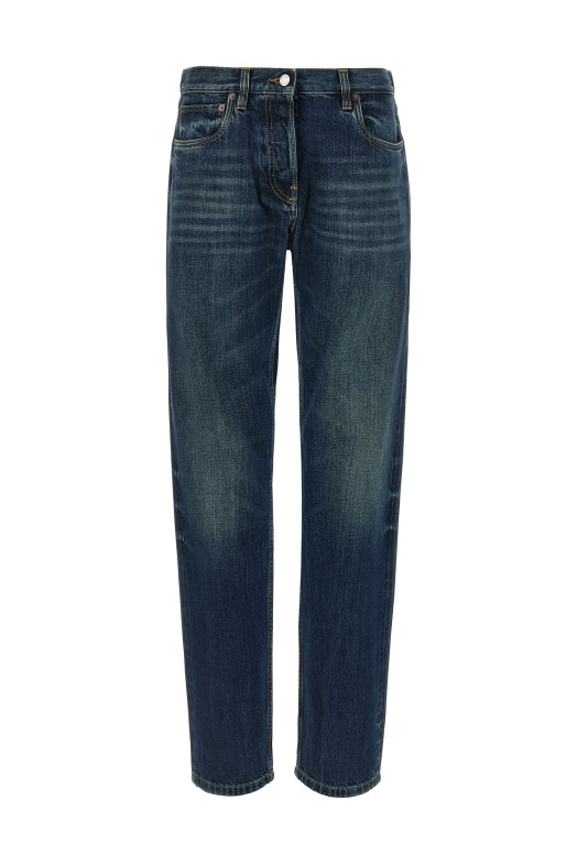 Джинсы с эффектом trompe l'oeil в форме сердца, синие PRADA GFP530SOOO164BF0008 Джинсы с эффектом trompe l'oeil в форме сердца, синие PRADA GFP530SOOO164BF0008