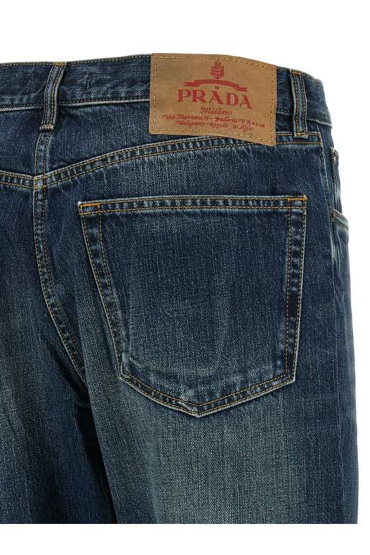 Джинсы с эффектом trompe l'oeil в форме сердца, синие PRADA GFP530SOOO164BF0008 Джинсы с эффектом trompe l'oeil в форме сердца, синие PRADA GFP530SOOO164BF0008