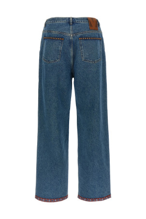 Valentino Garavani джинсы с цветочным вставками Синий V3DE04RB0W558 Valentino Garavani джинсы с цветочным вставками Синий V3DE04RB0W558