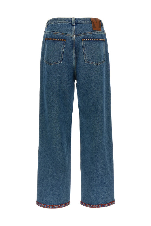 Valentino Garavani джинсы с цветочным вставками Синий V3DE04RB0W558 Valentino Garavani джинсы с цветочным вставками Синий V3DE04RB0W558