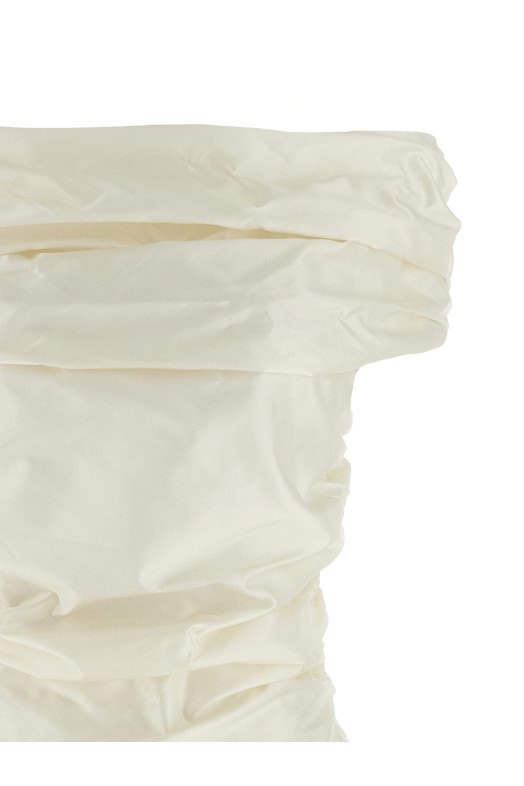 Платье с открытыми плечами Белое 114678857857 Платье с открытыми плечами Белое 114678857857