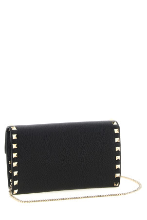 Valentino Garavani 'Rockstud' wallet on chain Black Valentino Garavani 'Rockstud' wallet on chain Black