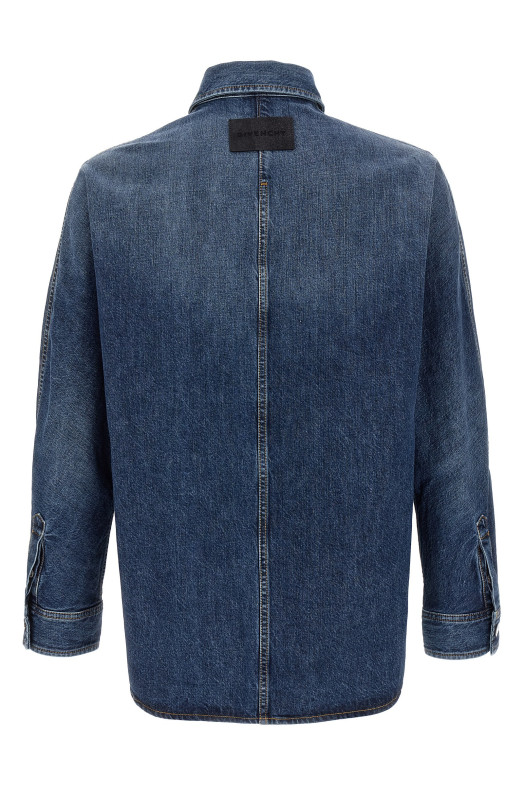 Джинсовая рубашка-накидка Синяя GIVENCHY BM615W516L401