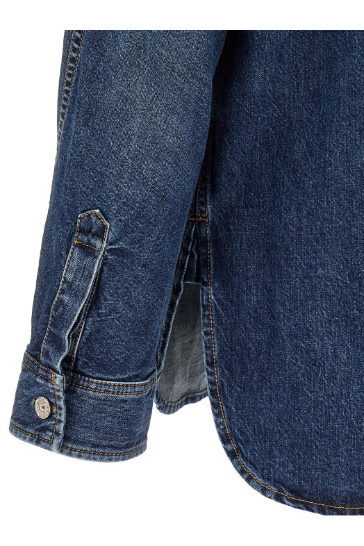 Джинсовая рубашка-накидка Синяя GIVENCHY BM615W516L401