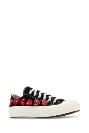 Black canvas Comme Des Garçons X Converse sneakers Black COMME DES GARCONS PLAY (P1K126) Black canvas Comme Des Garçons X Converse sneakers Black COMME DES GARCONS PLAY (P1K126)