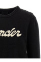 Свитер с логотипом из синели Черно-серый MONCLER K20939C00004M4281999 Свитер с логотипом из синели Черно-серый MONCLER K20939C00004M4281999
