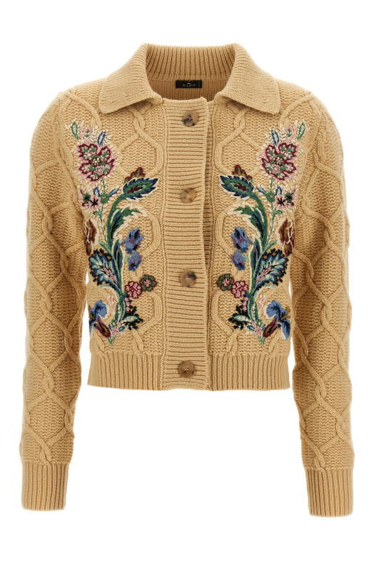 Кардиган з квітковим вишиванням Бежевий ETRO WRKP0007AV706M3791