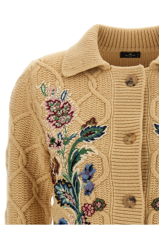 Кардиган з квітковим вишиванням Бежевий ETRO WRKP0007AV706M3791