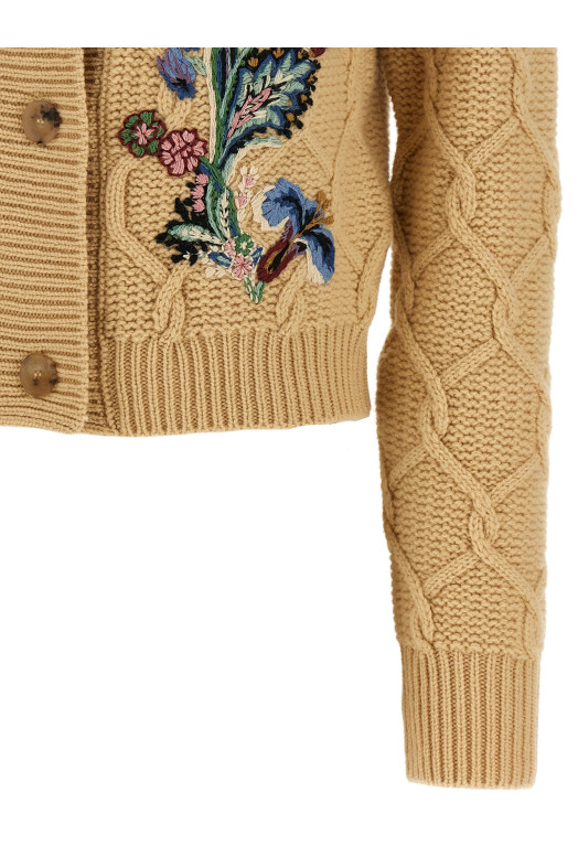 Кардиган з квітковим вишиванням Бежевий ETRO WRKP0007AV706M3791