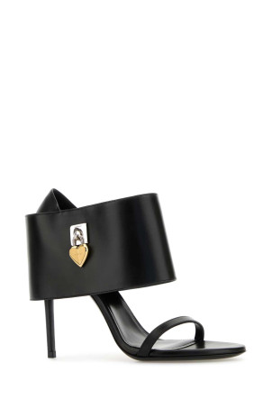 Черные кожаные сандалии Shark GIVENCHY (BE309WE2CL)