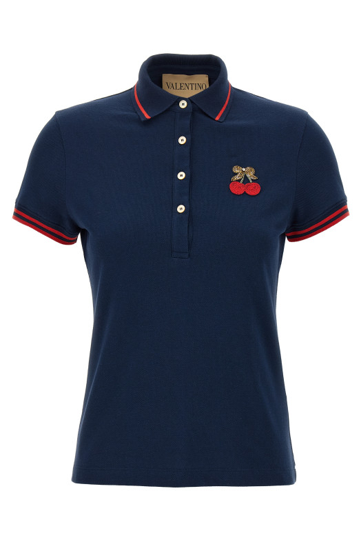 Valentino Garavani 'Cherryfic' polo shirt Blue