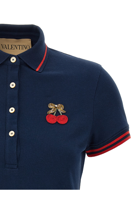 Valentino Garavani 'Cherryfic' polo shirt Blue