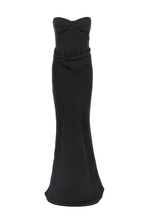 Платье «Атласный корсет макси» Черное 114330100100 Платье «Атласный корсет макси» Черное 114330100100