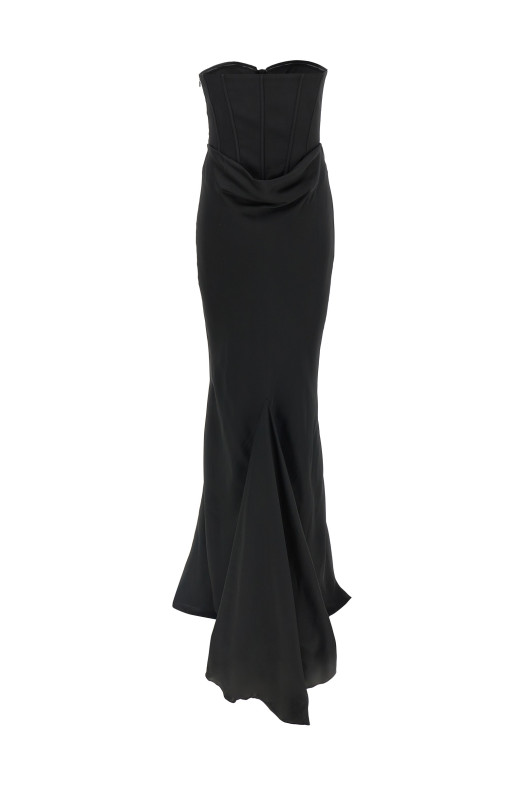 Платье «Атласный корсет макси» Черное 114330100100 Платье «Атласный корсет макси» Черное 114330100100