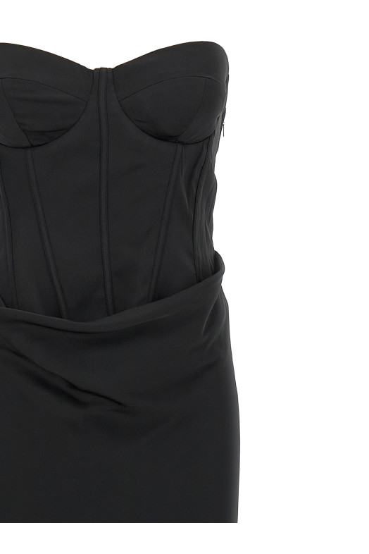 Платье «Атласный корсет макси» Черное 114330100100 Платье «Атласный корсет макси» Черное 114330100100
