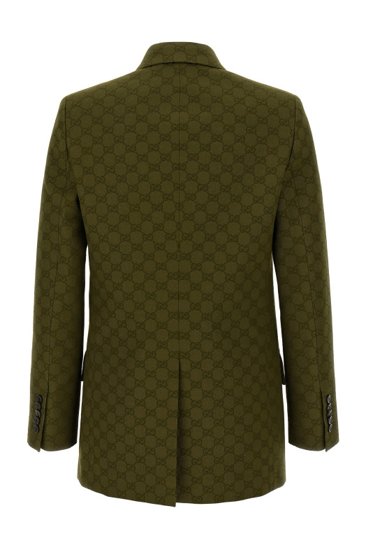 GG двубортный блейзер Зеленый GUCCI 831993Z7AH83602 GG двубортный блейзер Зеленый GUCCI 831993Z7AH83602