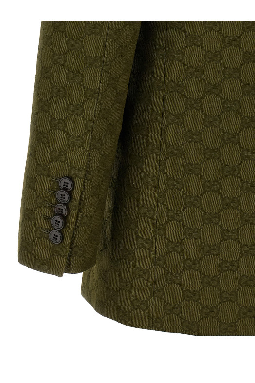 GG двубортный блейзер Зеленый GUCCI 831993Z7AH83602 GG двубортный блейзер Зеленый GUCCI 831993Z7AH83602