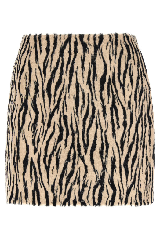 'Printed Faux Fur' skirt Black-grey 'Printed Faux Fur' skirt Black-grey