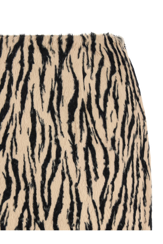 'Printed Faux Fur' skirt Black-grey 'Printed Faux Fur' skirt Black-grey