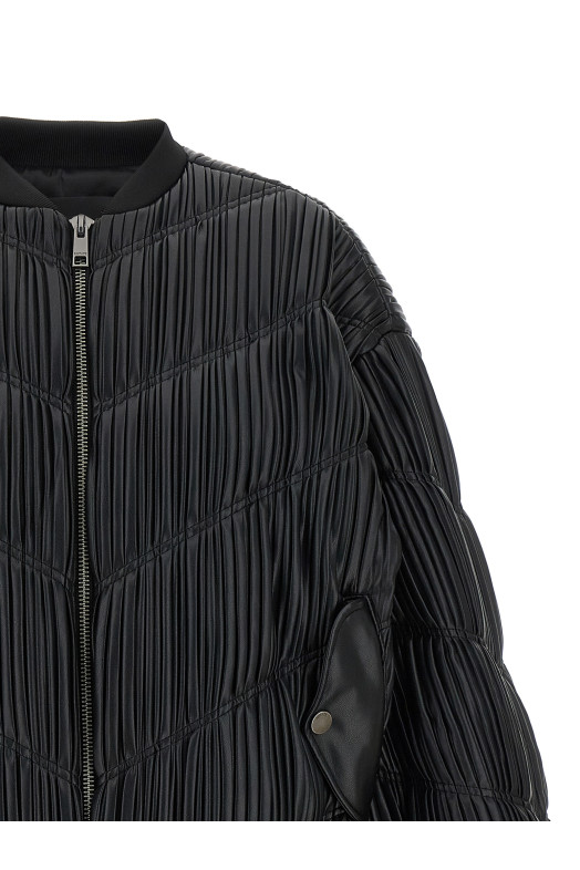 Pleated bomber jacket Black Pleated bomber jacket Black