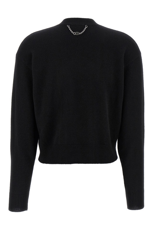 Trompe l'oeil cardigan sweater Black