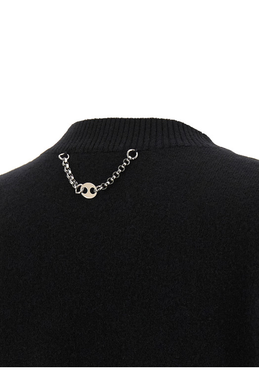 Trompe l'oeil cardigan sweater Black