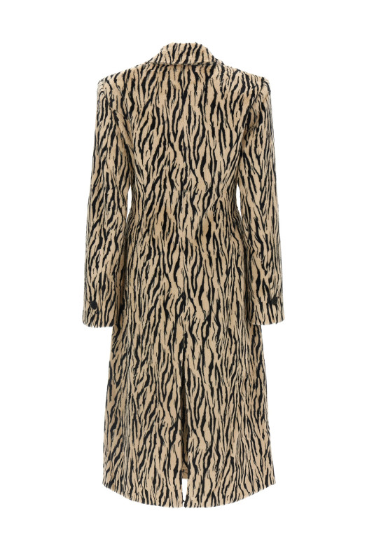 Пальто из искусственного меха с принтом, черно-серый 115047858858