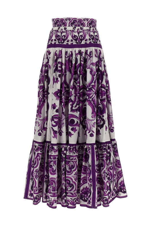 Спідниця з принтом майоліка Фіолетова DOLCE & GABBANA F4CX0THH5EWIP3TN Спідниця з принтом майоліка Фіолетова DOLCE & GABBANA F4CX0THH5EWIP3TN