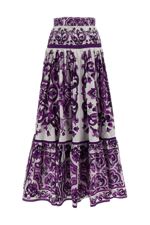Спідниця з принтом майоліка Фіолетова DOLCE & GABBANA F4CX0THH5EWIP3TN Спідниця з принтом майоліка Фіолетова DOLCE & GABBANA F4CX0THH5EWIP3TN