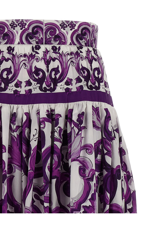 Спідниця з принтом майоліка Фіолетова DOLCE & GABBANA F4CX0THH5EWIP3TN Спідниця з принтом майоліка Фіолетова DOLCE & GABBANA F4CX0THH5EWIP3TN
