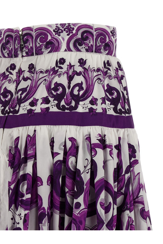 Спідниця з принтом майоліка Фіолетова DOLCE & GABBANA F4CX0THH5EWIP3TN Спідниця з принтом майоліка Фіолетова DOLCE & GABBANA F4CX0THH5EWIP3TN