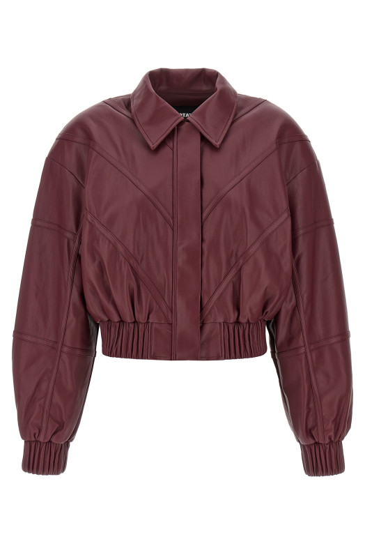 Leather effect bomber jacket Bordeaux Leather effect bomber jacket Bordeaux
