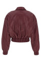 Leather effect bomber jacket Bordeaux Leather effect bomber jacket Bordeaux