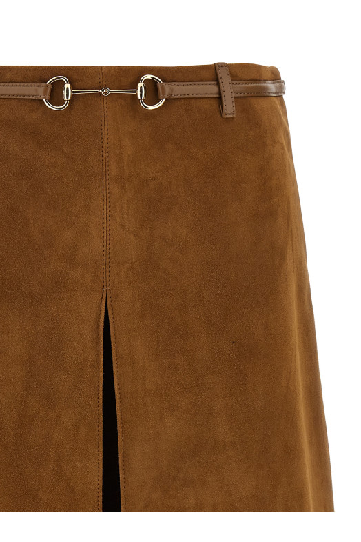 Шкіряна спідниця Horsebit Brown GUCCI 835480XNA8L2535 Шкіряна спідниця Horsebit Brown GUCCI 835480XNA8L2535