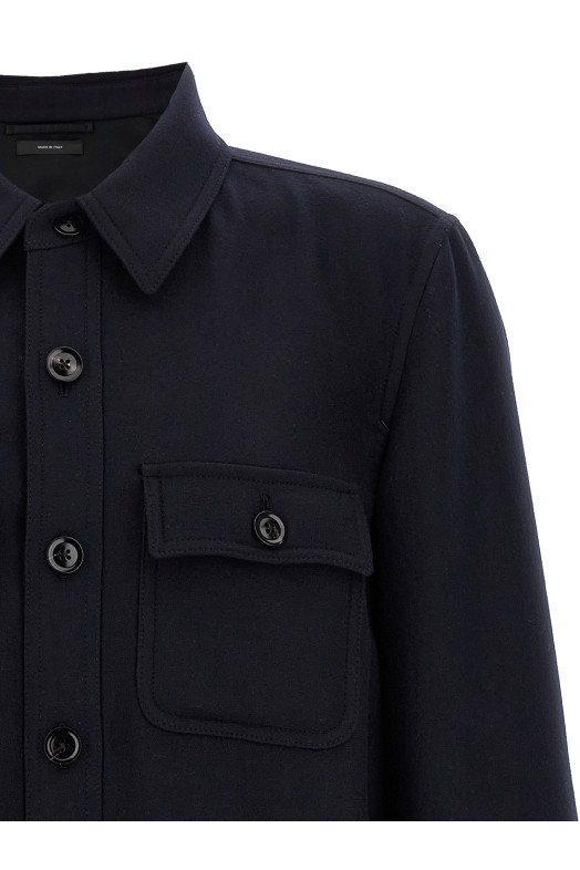 'Double Splittable Light Wool' overshirt Blue 'Double Splittable Light Wool' overshirt Blue