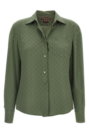Шовкова сорочка GG зелена GUCCI 837016Z7ATQ3065