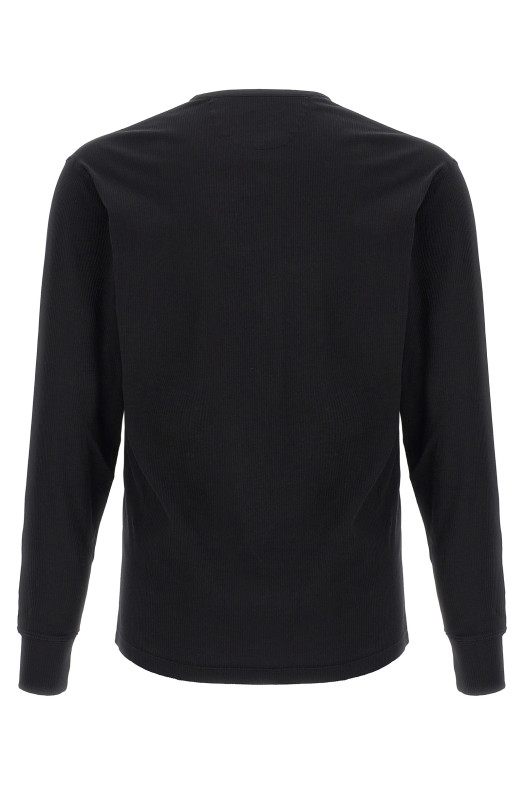 Футболка з ребристою бавовною Чорна TOM FORD JHL019JMC067LB999 Футболка з ребристою бавовною Чорна TOM FORD JHL019JMC067LB999