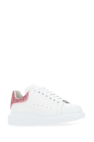 White leather sneakers with dark pink leather heel ALEXANDER MCQUEEN (558945WIA4Y)