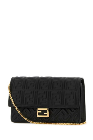 Кожаный кошелек Baguette из черной наппы Черный FENDI (8M0498AAJD)