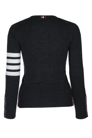 CLASSIC CREWNECK CARDIGAN W/ 4 BAR IN CASHMERE Black THOM BROWNE (FKC002A00011) CLASSIC CREWNECK CARDIGAN W/ 4 BAR IN CASHMERE Black THOM BROWNE (FKC002A00011)