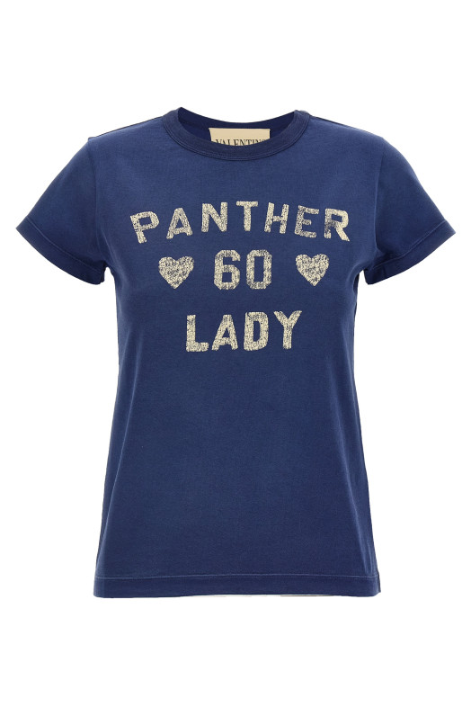Valentino Garavani 'Panther Lady' T-shirt Blue Valentino Garavani 'Panther Lady' T-shirt Blue
