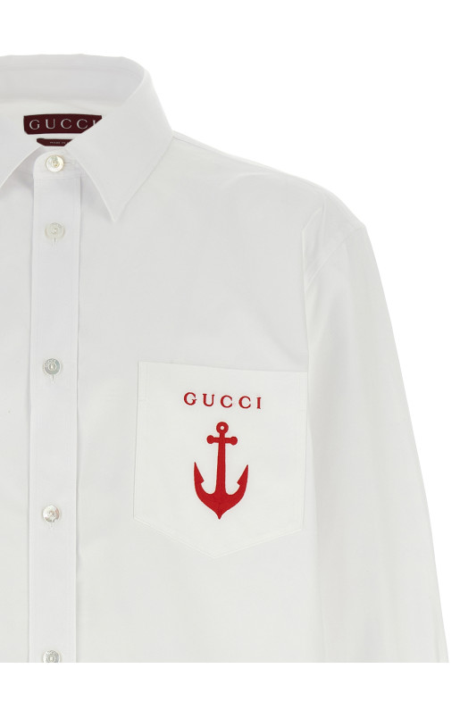 Сорочка з попліну Біла GUCCI 833294Z7AUX9000 Сорочка з попліну Біла GUCCI 833294Z7AUX9000